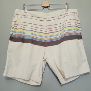 O'Neill Shorts Men's Size 40 Marshall Walkshort Striped Cotton Washed Oxford